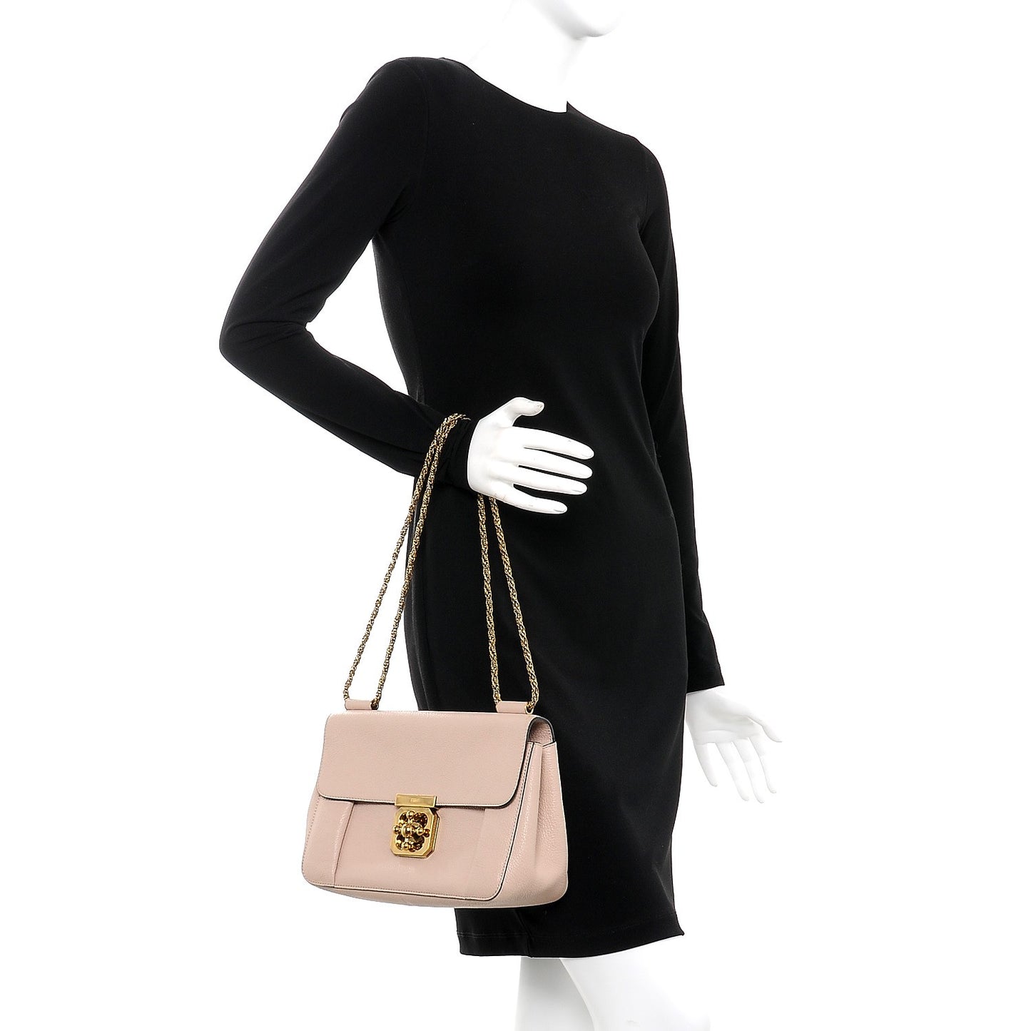 Goatskin Medium Elsie Shoulder Bag Biscotti Beige