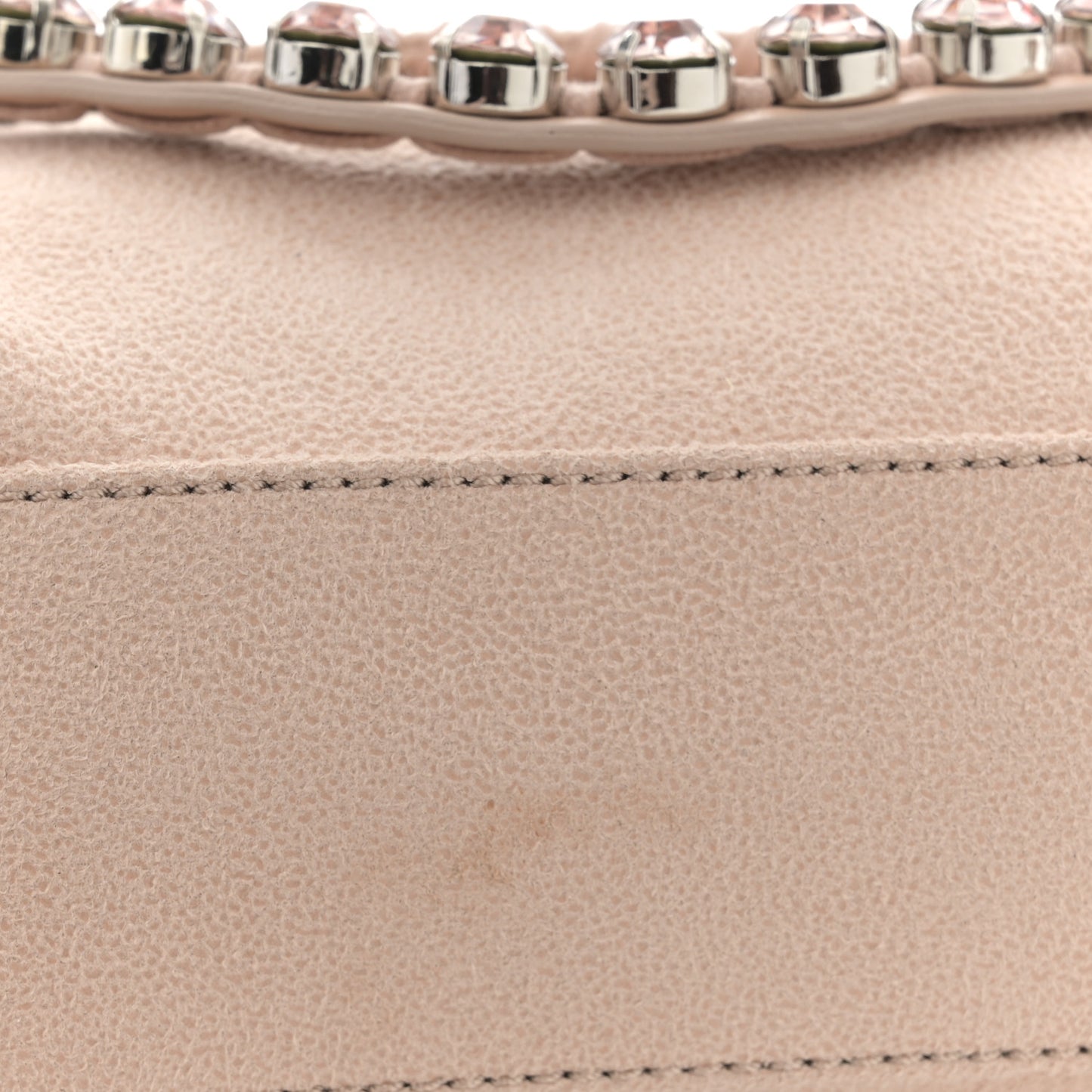Shaggy Deer Mini Fold Over Falabella Crystal Crossbody Blush Nude