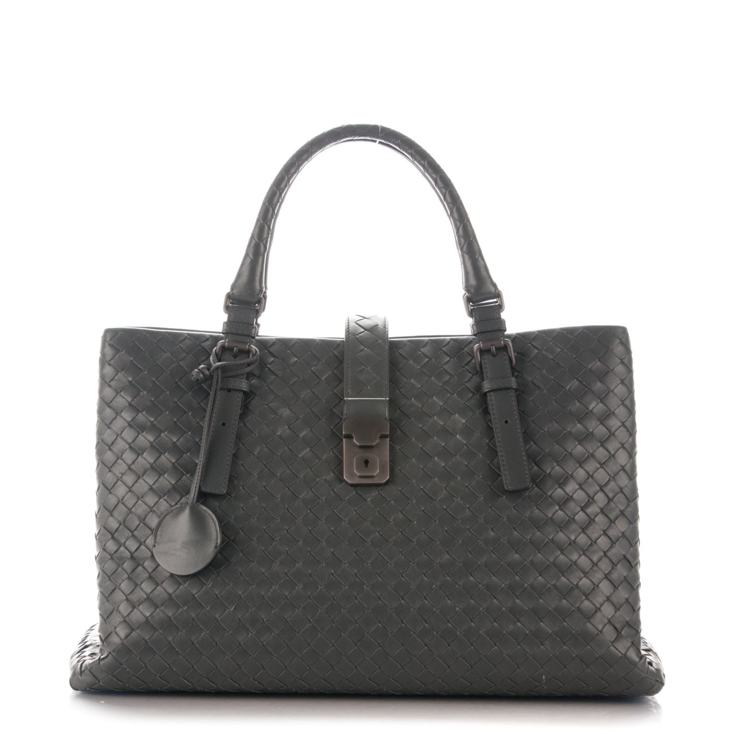 Nappa Intrecciato Medium Roma Tote Charcoal