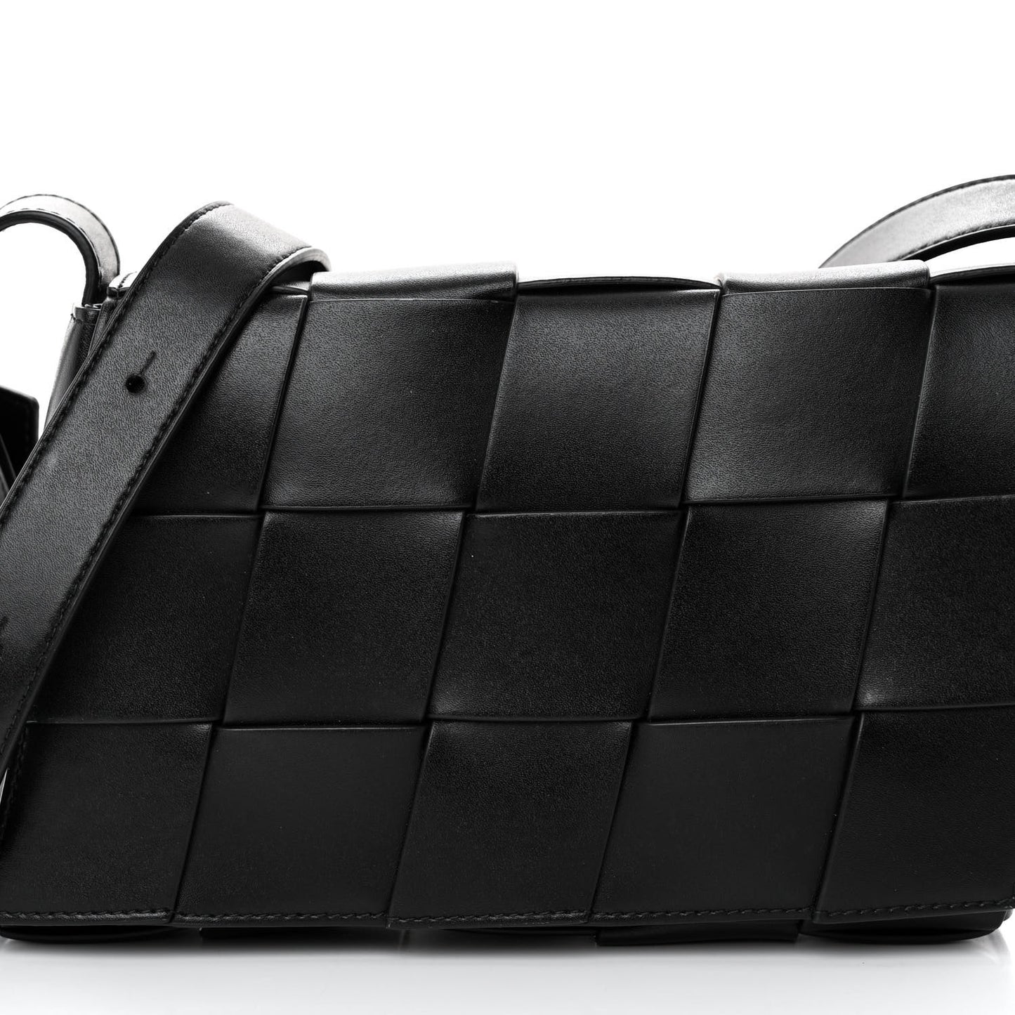 Lambskin Maxi Intrecciato Speed Cassette Crossbody Bag Black