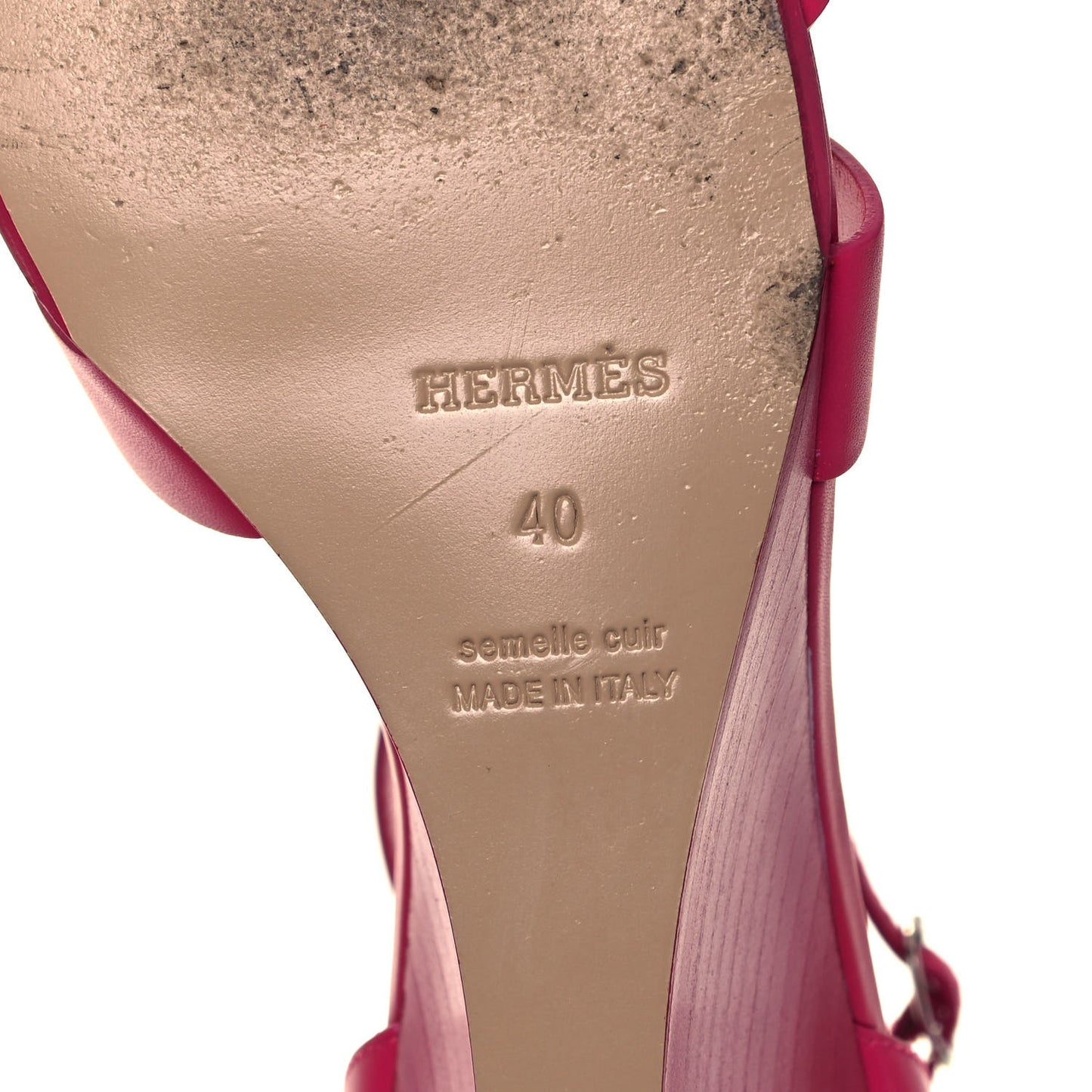 Calfskin Legend Wedge Sandals 40 Pink
