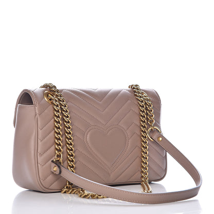 Gucci Calfskin Matelasse Small GG Marmont Shoulder Bag Porcelain Rose 3 of 12