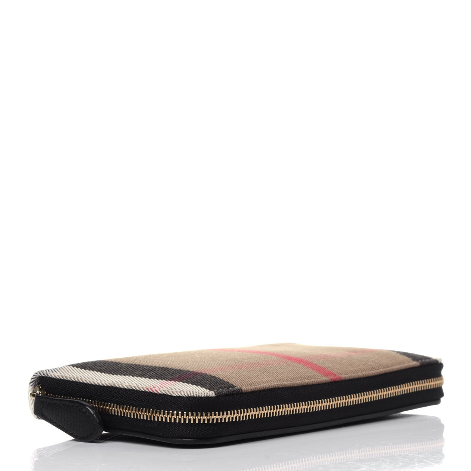 Burberry Calfskin House Check Elmore Zip Around Wallet Black 4 of 11
