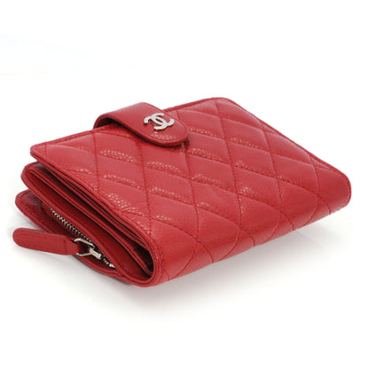 Chanel Caviar Quilted Zip Wallet Red 3 of 9