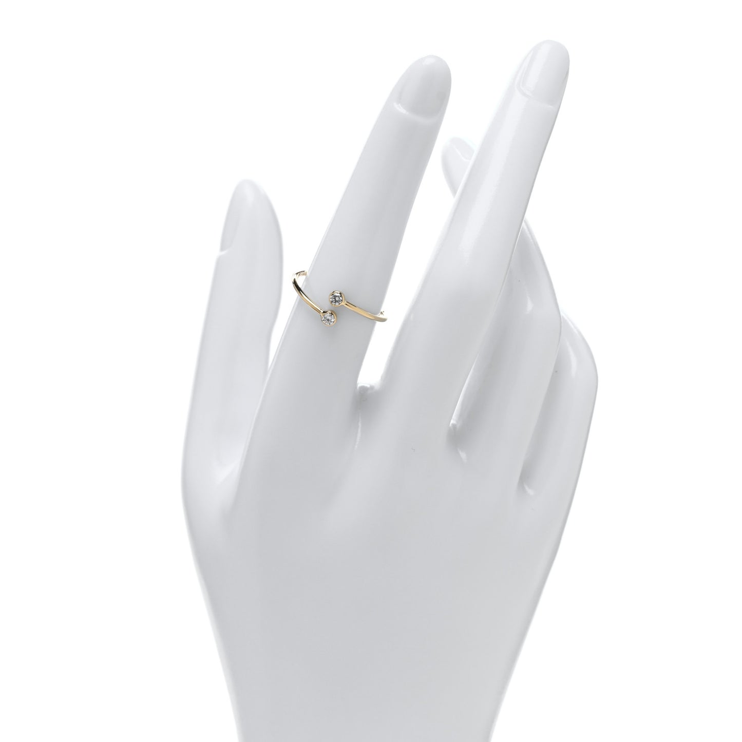 18K Yellow Gold Diamond Elsa Peretti Hoop Ring 53 6.25