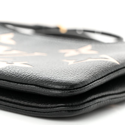 Louis Vuitton Empreinte Monogram Giant Double Zip Pochette Black Cream 10 of 11