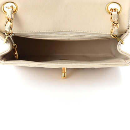 Chanel Lambskin Quilted Mini Square Flap Beige 5 of 15