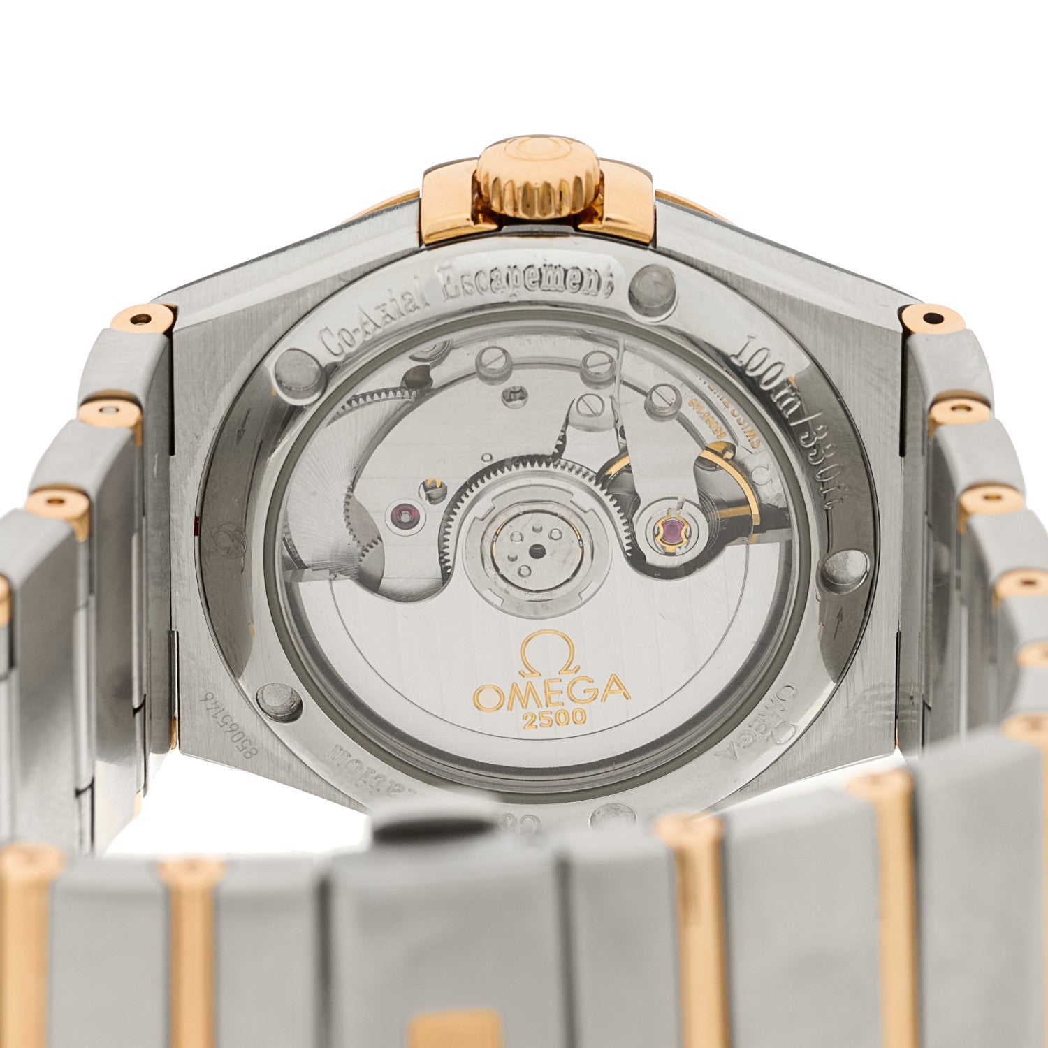 Omega Stainless Steel 18K Yellow Gold Diamond 35mm Constellation Co-Axial Automatic Watch Silver 123.20.35.20.52.004 4 of 4
