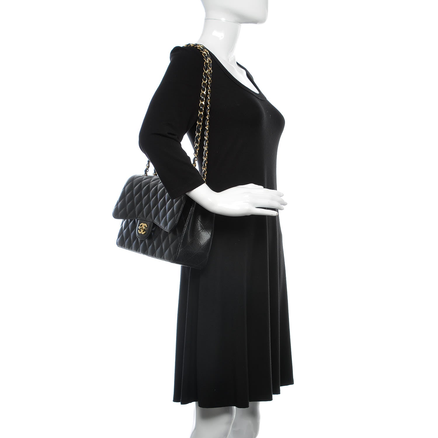 Chanel Caviar Quilted Jumbo Double Flap Black 2 of 11