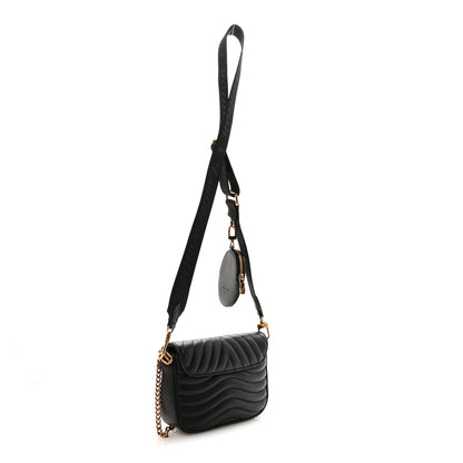 Louis Vuitton Calfskin New Wave Multi Pochette Black 3 of 9