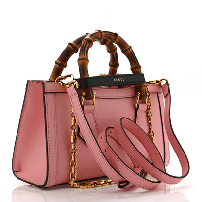 Gucci Textured Dollar Calfskin Web Small Diana Shoulder Bag Wild Rose Black 3 of 11