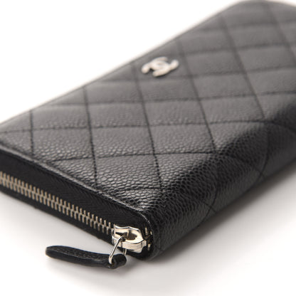 Chanel Caviar Quilted Large Gusset Zip Around Wallet Black 6 of 13