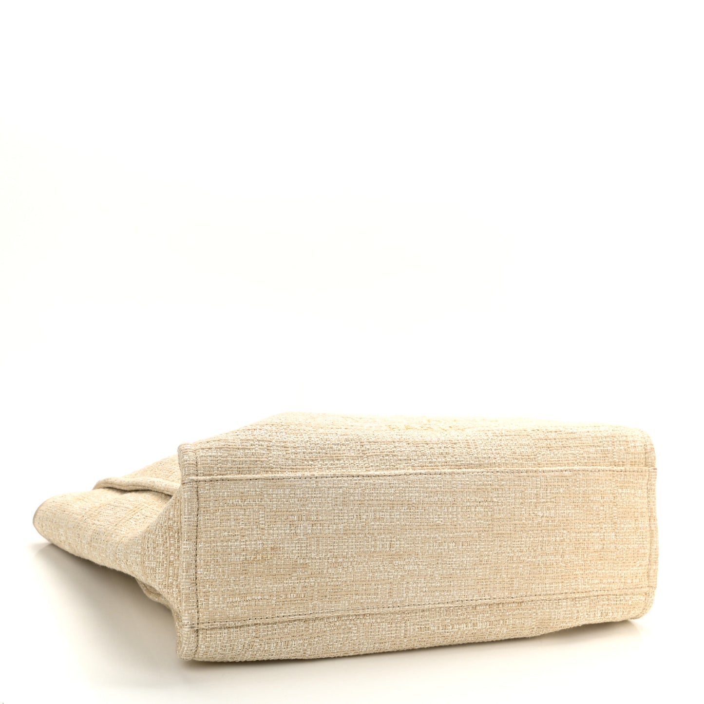 Mixed Fibers Calfskin Medium Deauville Tote Light Beige