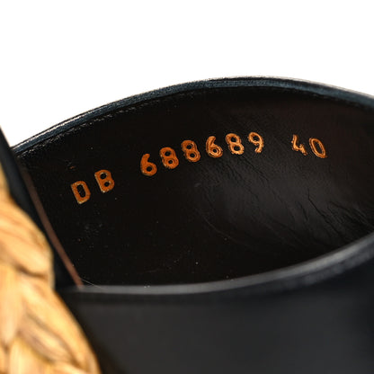 Saint Laurent Calfskin Paloma Espadrille 95 Wedges 40 Black 6 of 9