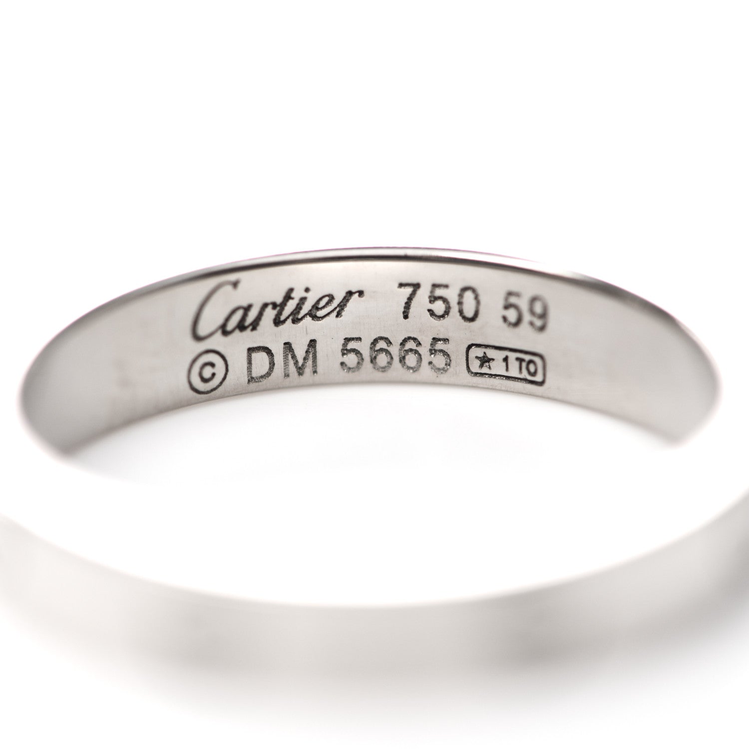 Cartier 18K White Gold 3.5mm LOVE Wedding Band Ring 59 8.75 4 of 4