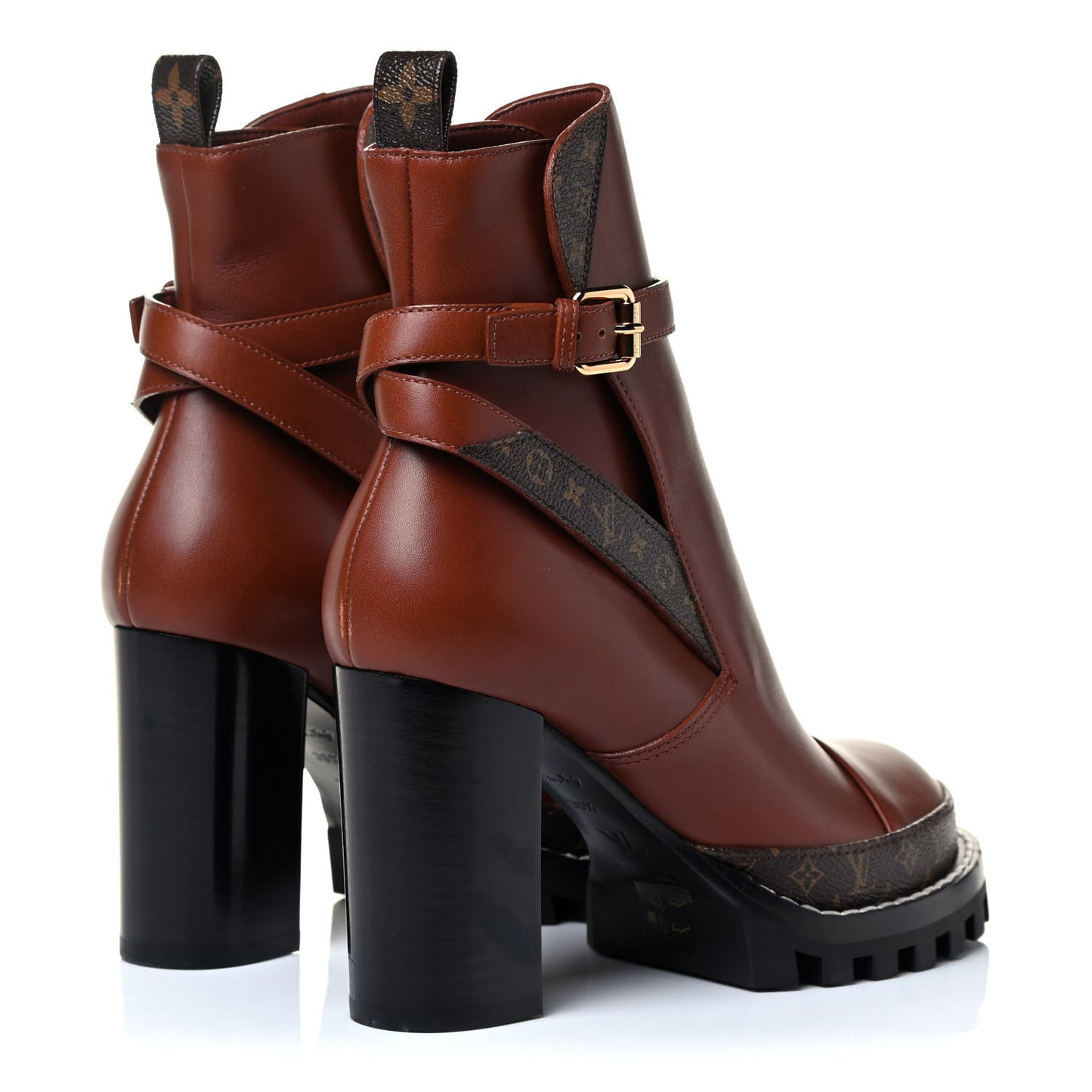 Calfskin Monogram Star Trail Ankle Boots 38.5 Cognac