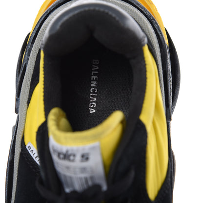 Balenciaga Nylon Suede Mens Triple S 2.0 Sneakers 40 Black Jaune Gris 6 of 9
