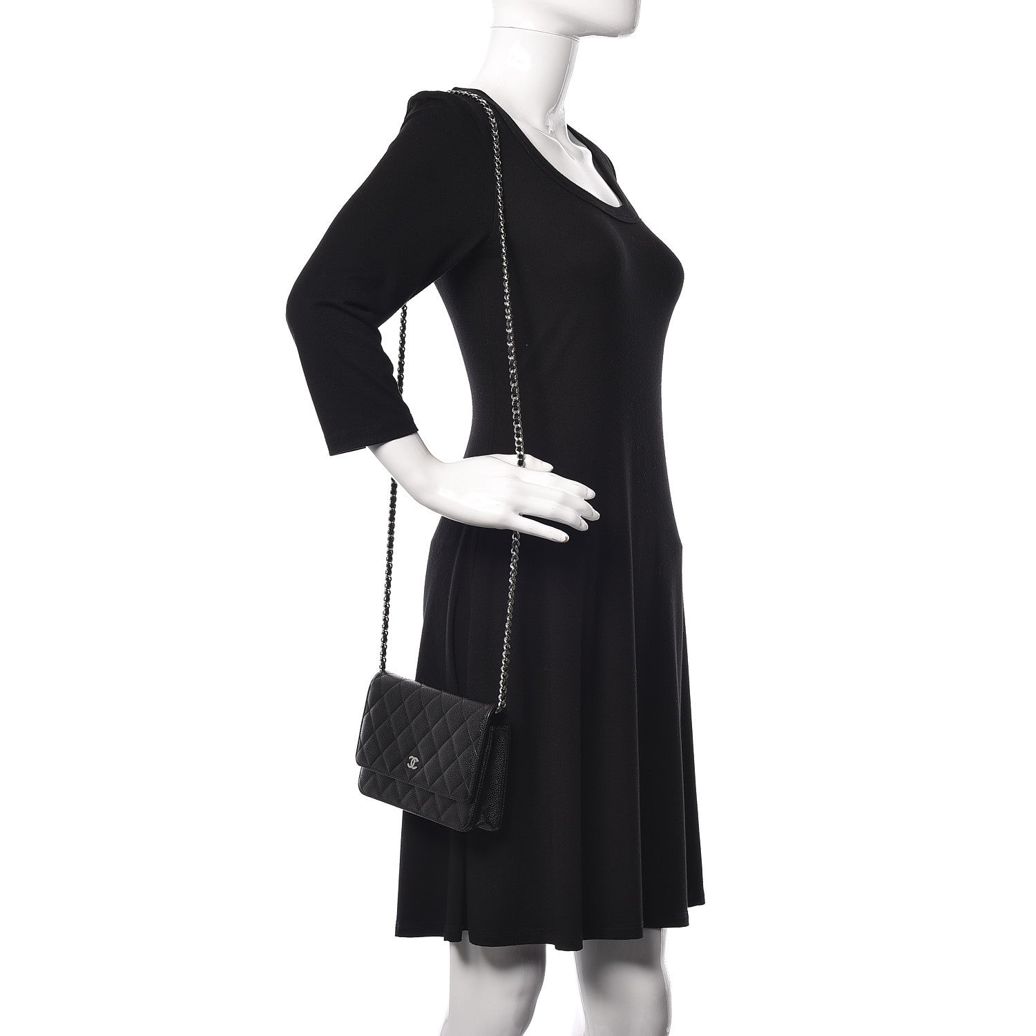 Chanel Caviar Quilted Wallet On Chain WOC Black 2 of 11