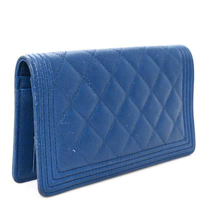 Chanel Caviar Quilted Boy Yen Wallet Blue 3 of 8