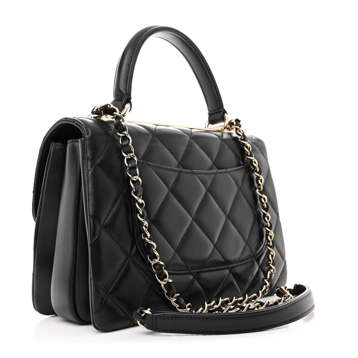 Chanel Lambskin Quilted Small Trendy CC Dual Handle Flap Bag Black 3 of 10