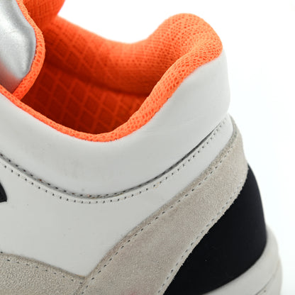 Chanel Nylon Calfskin Suede CC Womens Sneakers 37 White Orange 22 of 25