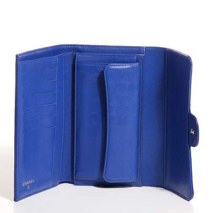 Chanel Lambskin Quilted Large Flap Wallet Dark Blue 5 of 8