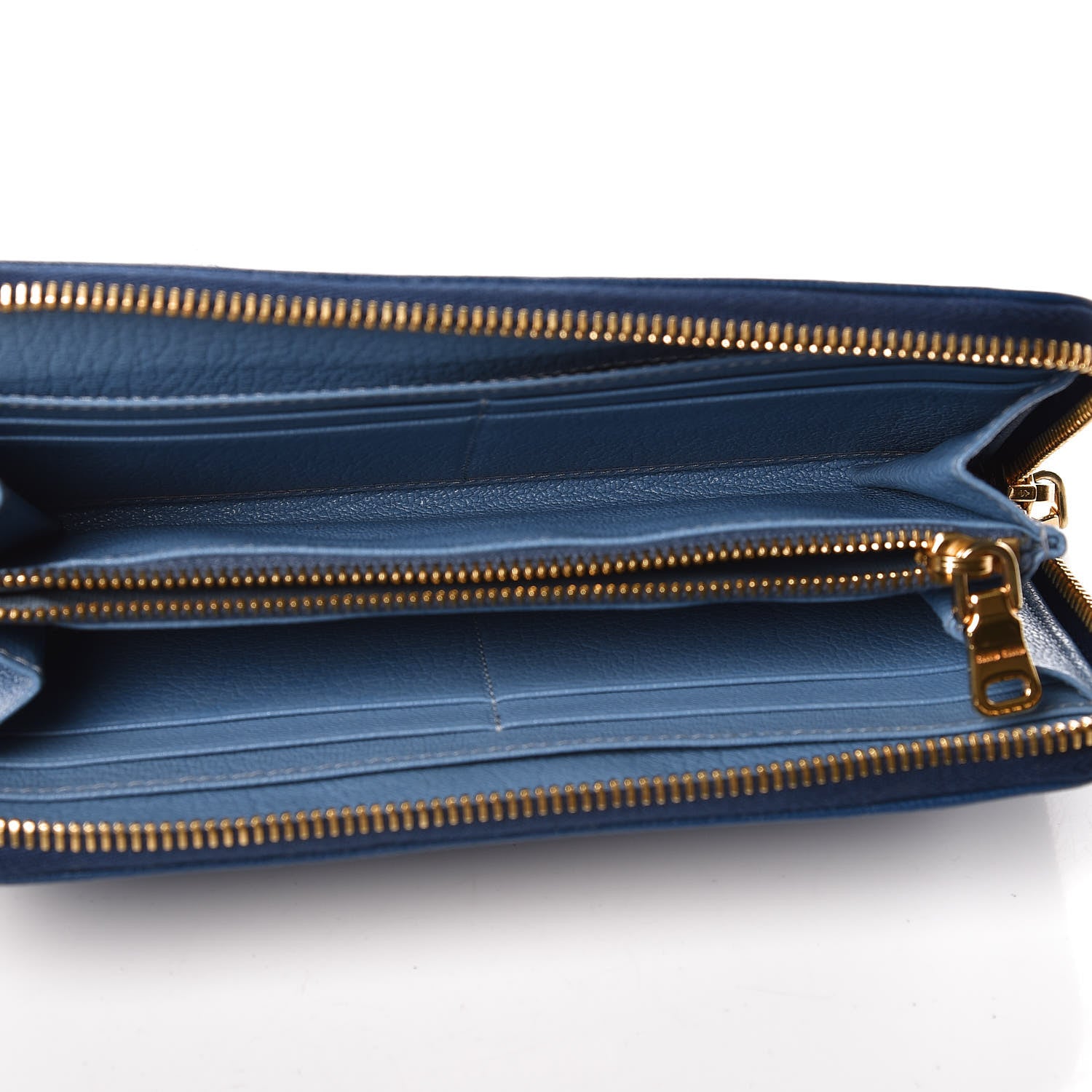 Miu Miu Goatskin Madras Zip Around Wallet Aviazione 7 of 9