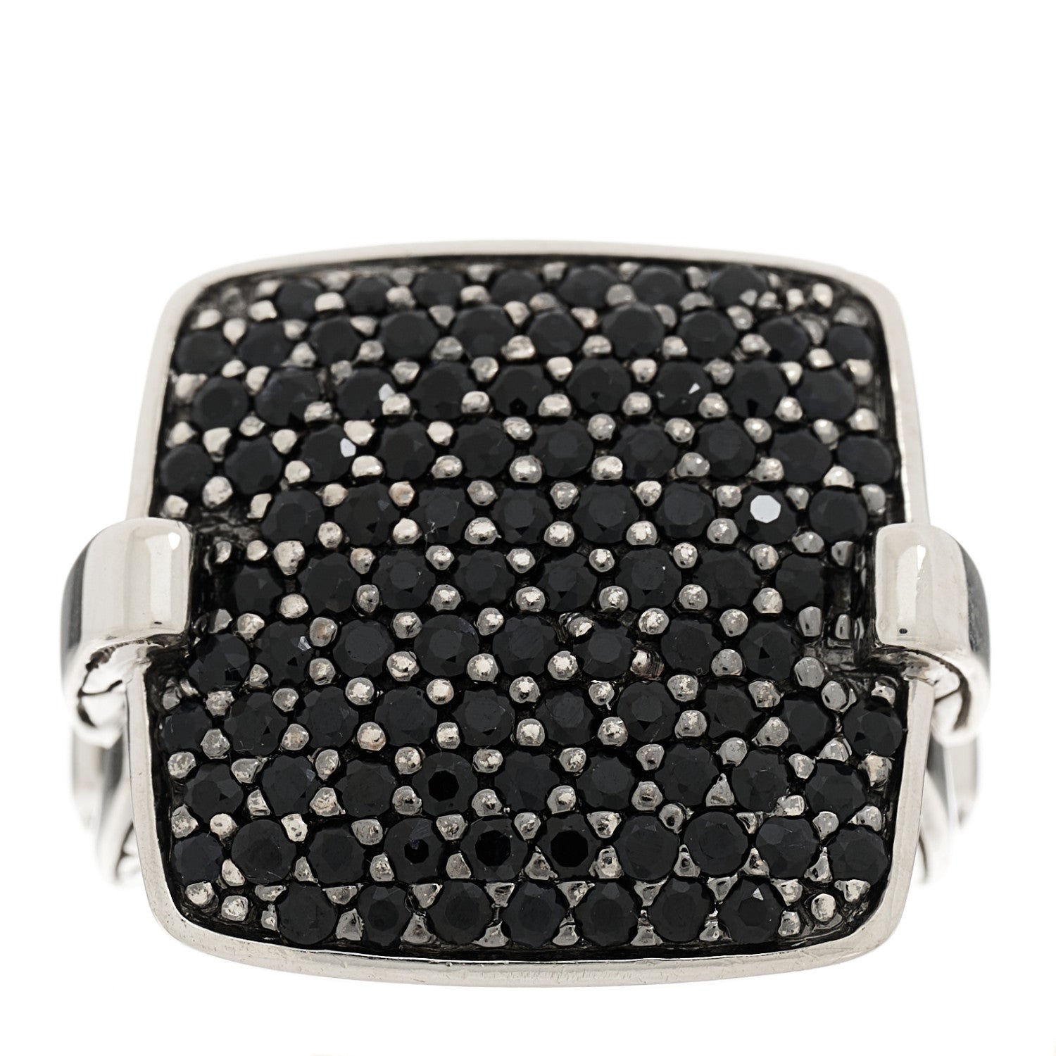 John Hardy Sterling Silver Black Sapphire Classic Chain Lava Square Ring 54 7 1 of 5