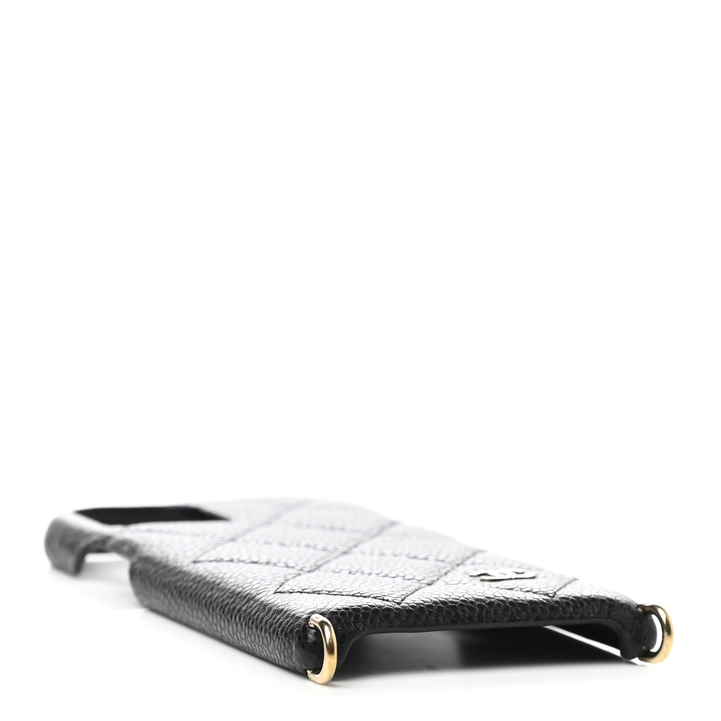Caviar Quilted iPhone XI Pro Case With Chain Black