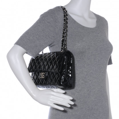 Chanel Patent Medium Double Flap Black 2 of 9