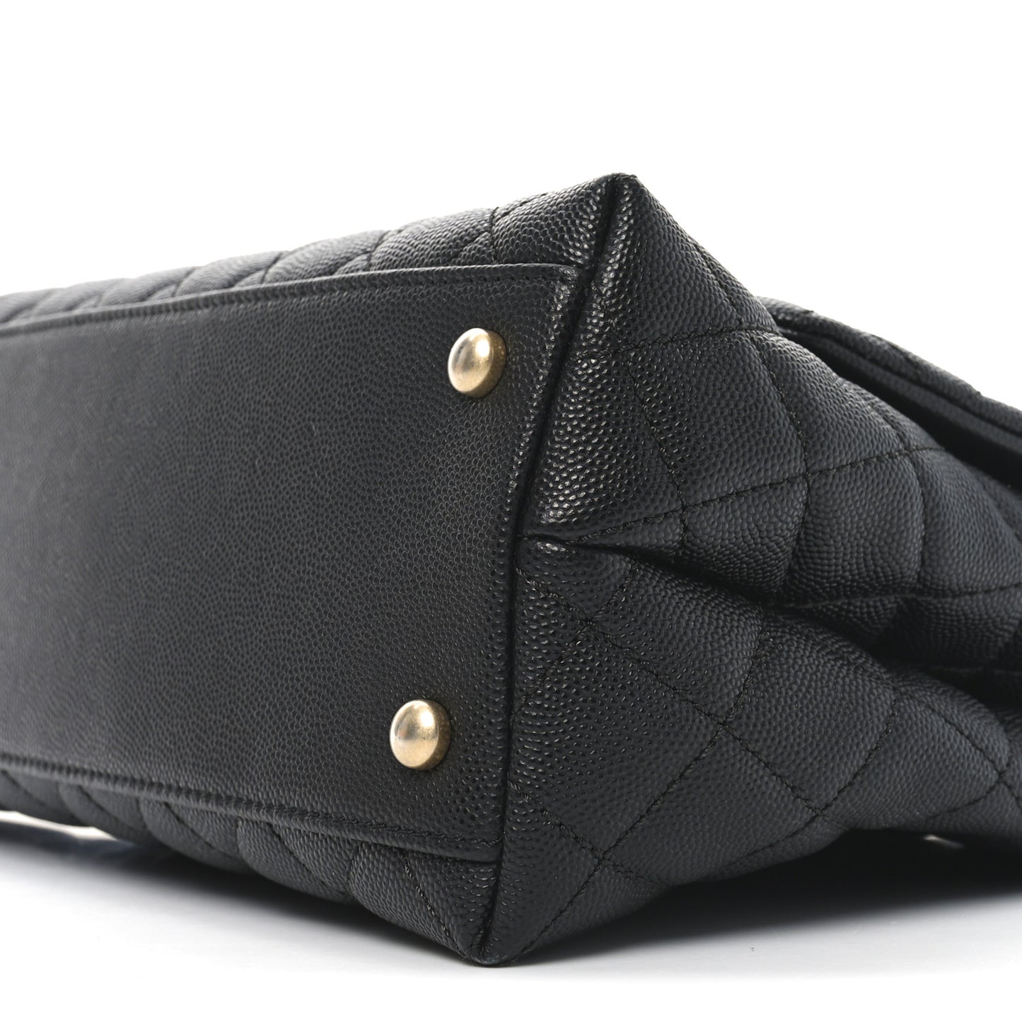 Caviar Quilted Small Coco Handle Flap Black