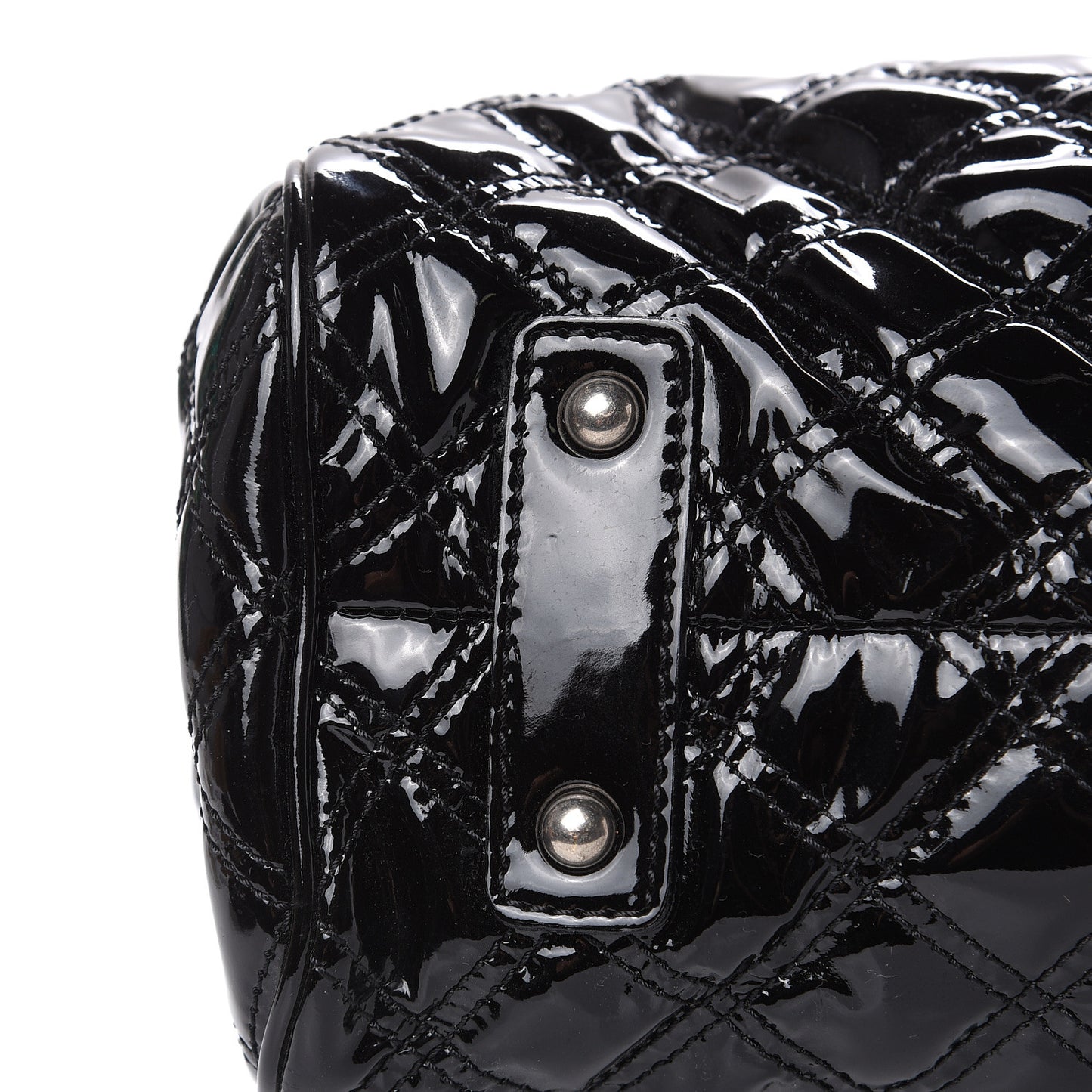 Patent Calfskin Quilted Stam Black