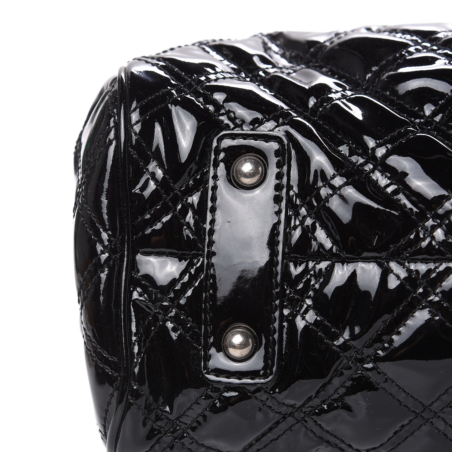 Marc Jacobs Patent Calfskin Quilted Stam Black 9 of 12