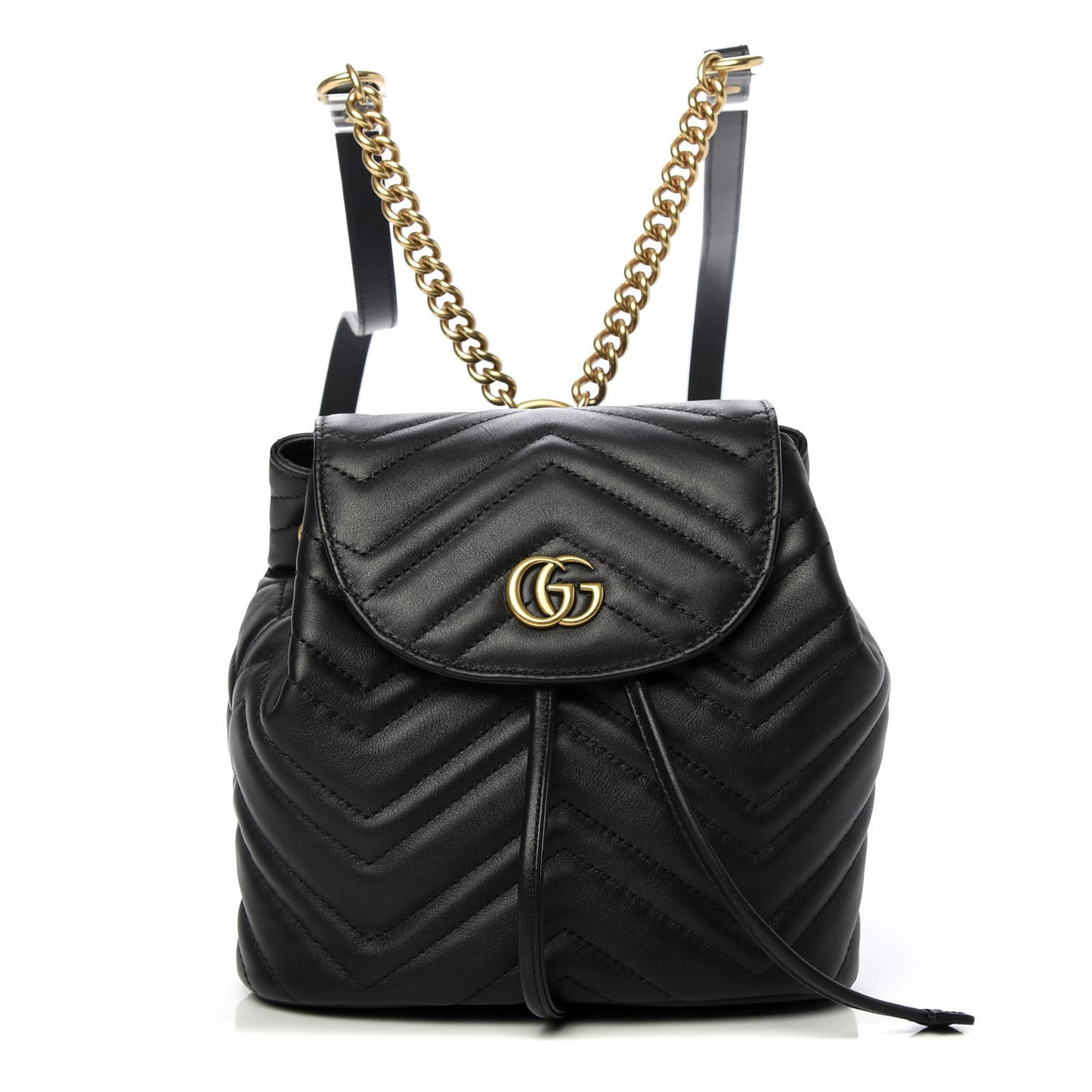 Calfskin Matelasse GG Marmont Flap Backpack Black
