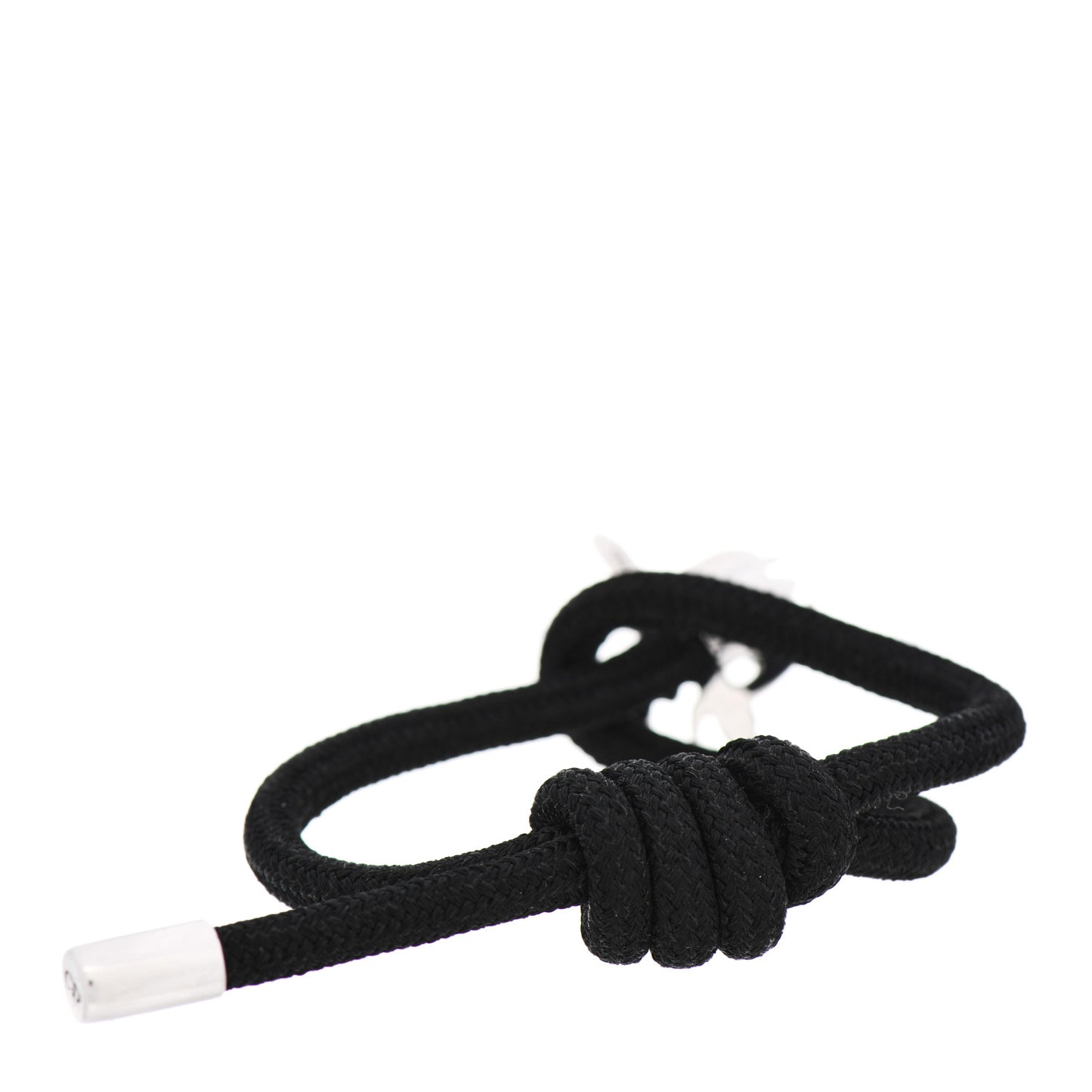 Sterling Silver Homme Bee Cord Bracelet Black