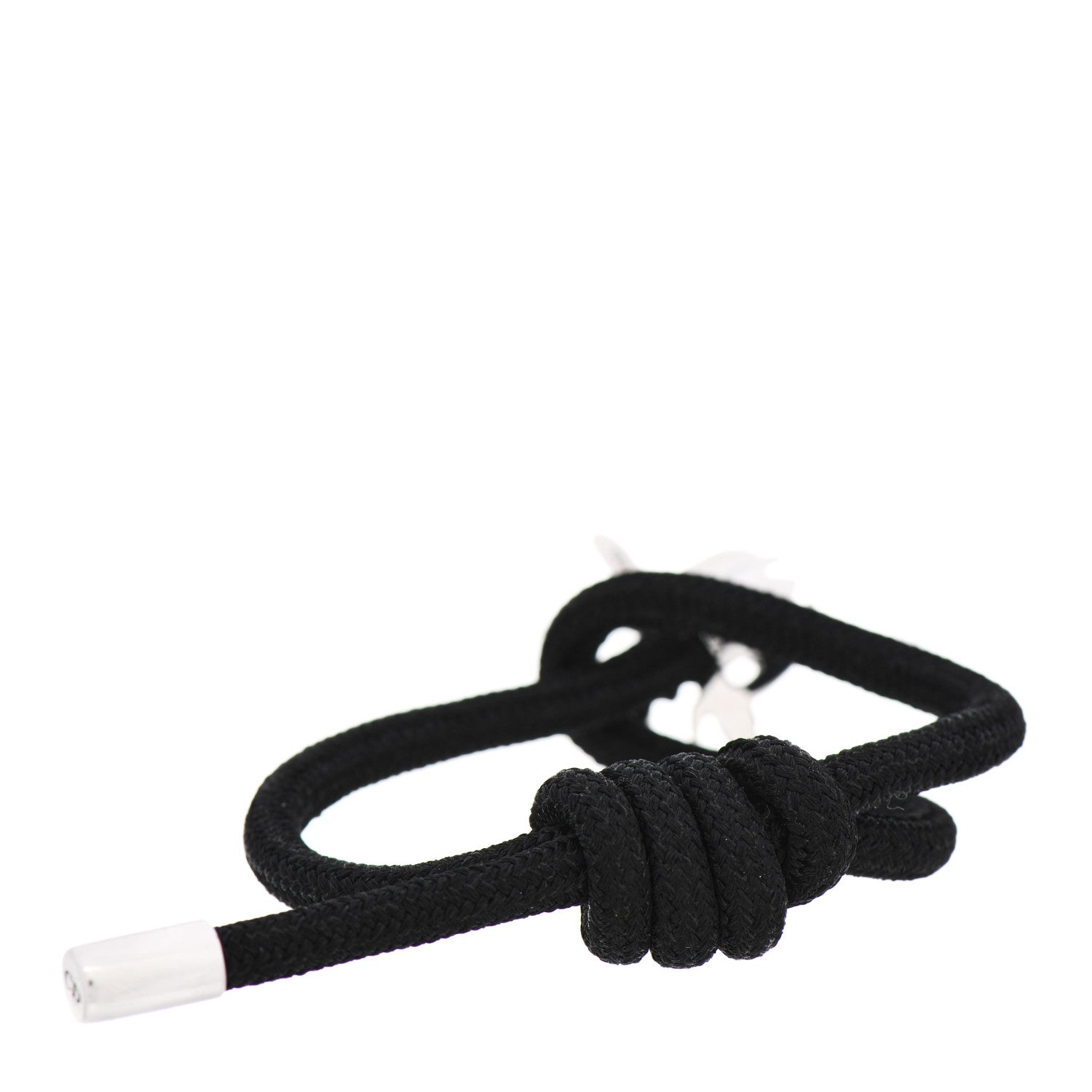 Christian Dior Sterling Silver Homme Bee Cord Bracelet Black 2 of 4