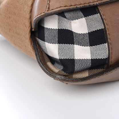 Burberry Vintage Leather House Check Medium Creighton Hobo Dark Stone 28 of 28