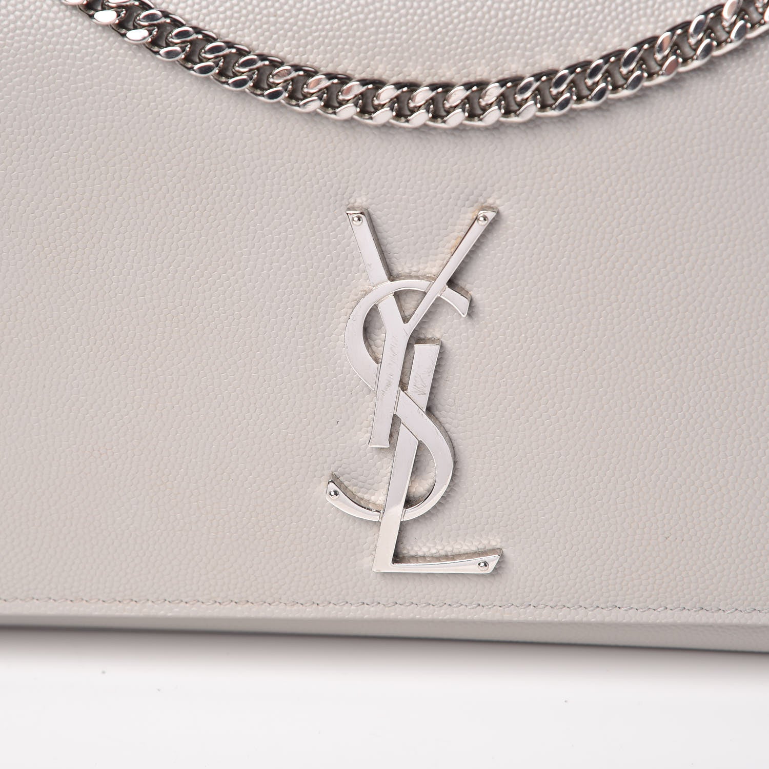 Saint Laurent Grain De Poudre Medium Classic Monogram Kate Satchel Souris 8 of 13