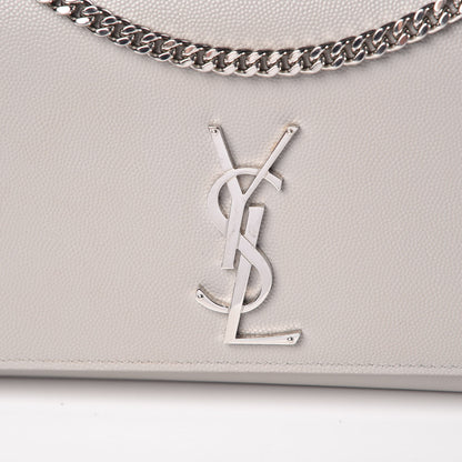 Saint Laurent Grain De Poudre Medium Classic Monogram Kate Satchel Souris 8 of 13