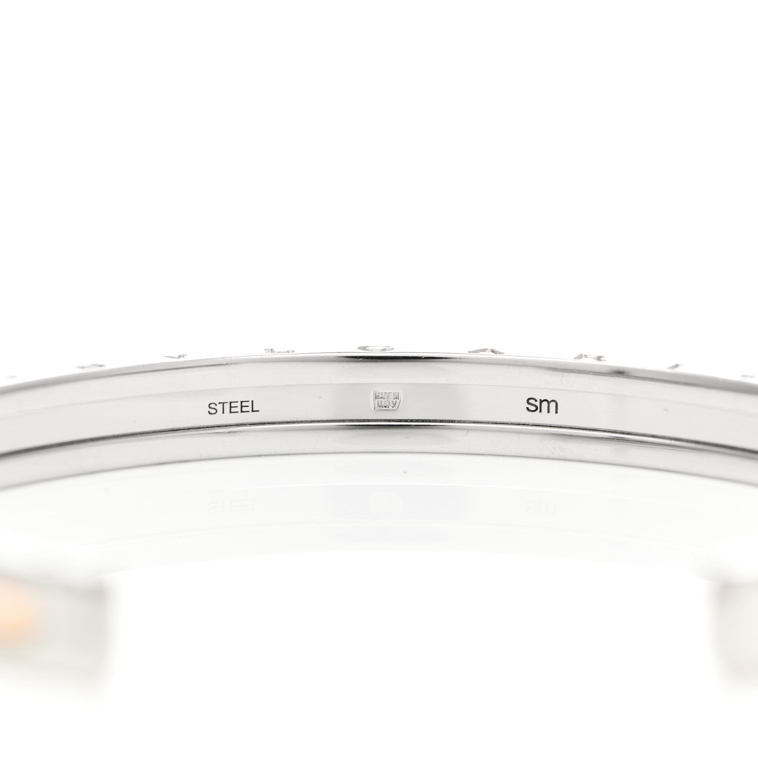 Bulgari 18K Rose Gold Stainless Steel B.Zero1 Cuff Bracelet SM 4 of 5