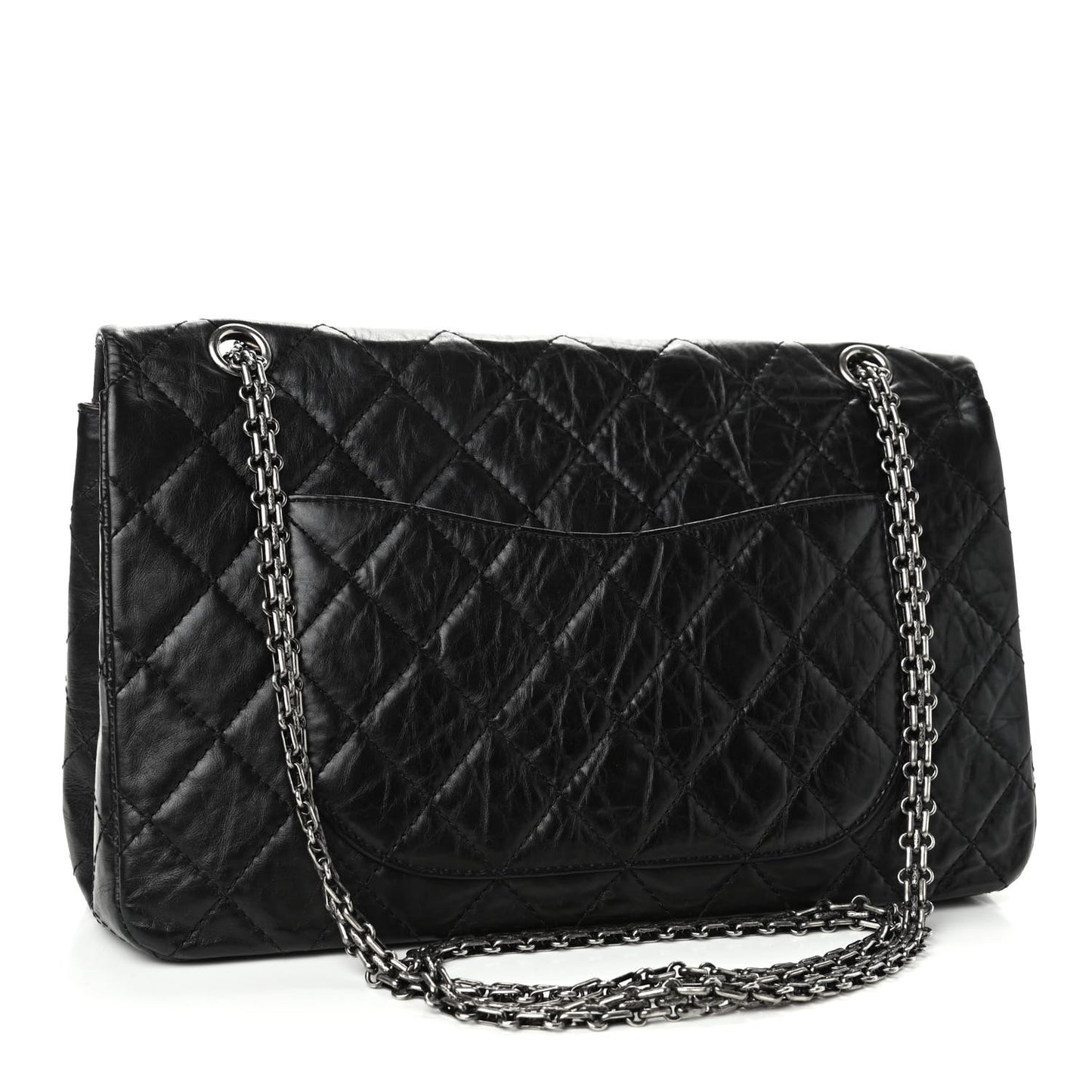 Aged Calfskin Quilted 2.55 Reissue 227 Flap Black