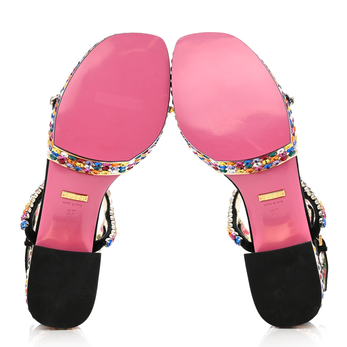 Kid Scamosciato Crystal Mira Platform Sandals 37 Multicolor