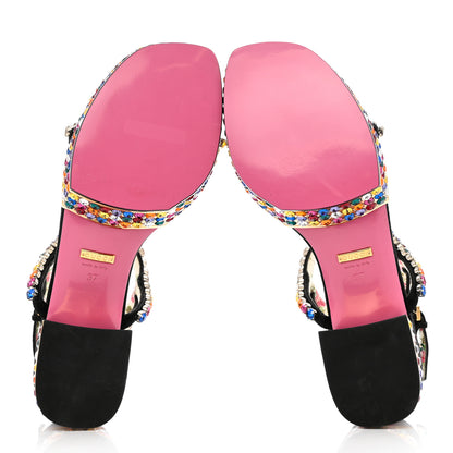 Gucci Kid Scamosciato Crystal Mira Platform Sandals 37 Multicolor 5 of 9