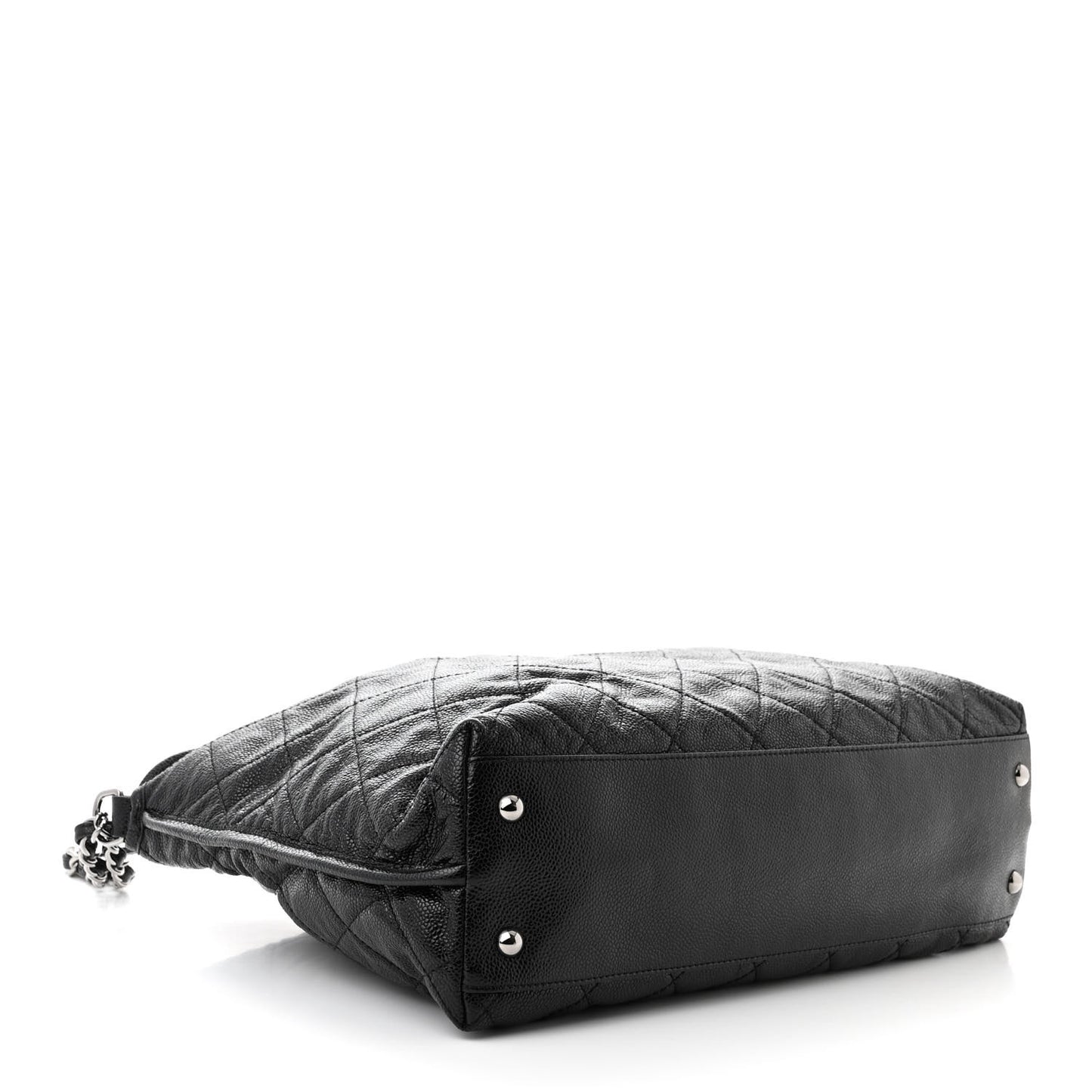 Caviar Quilted French Riviera Shoulder Bag Black