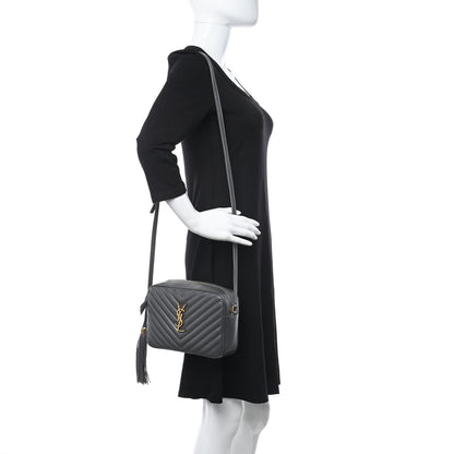 Saint Laurent Calfskin Matelasse Monogram Lou Camera Bag Storm 2 of 9