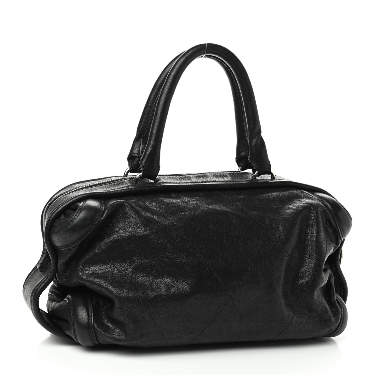 Chanel Calfskin Round Bowling Bag Black 2 of 10