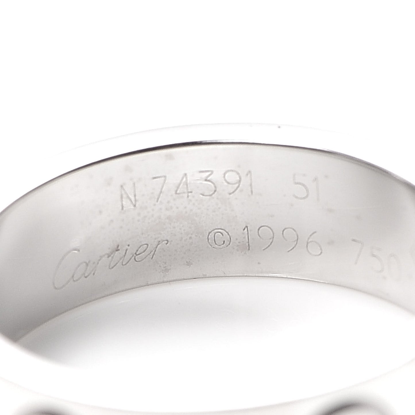 18K White Gold 5.5mm LOVE Ring 51 5.75