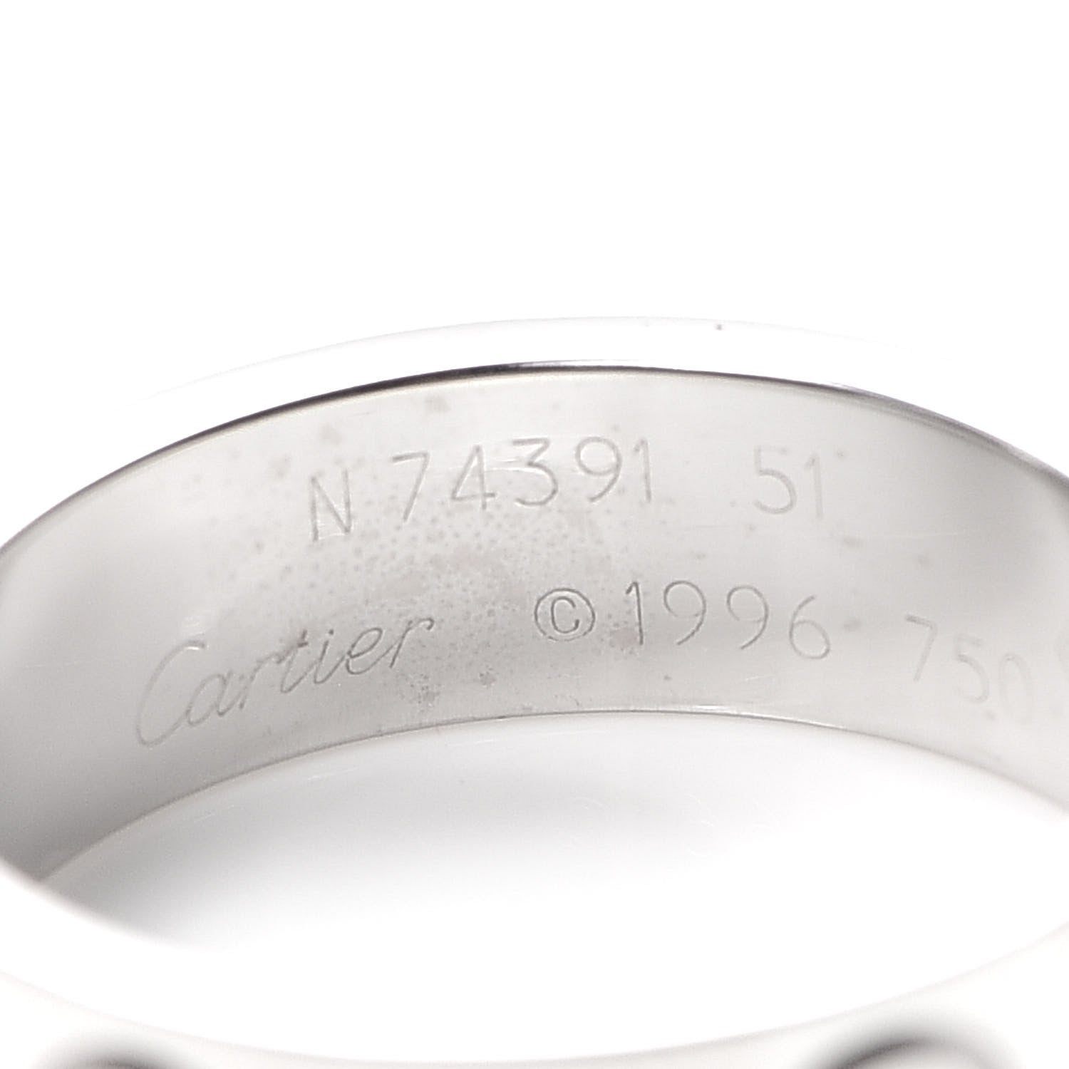 Cartier 18K White Gold 5.5mm LOVE Ring 51 5.75 4 of 4
