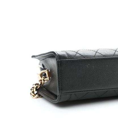 Chanel Grained Calfskin Stitched Mini Label Click Shopper Tote Black 9 of 13