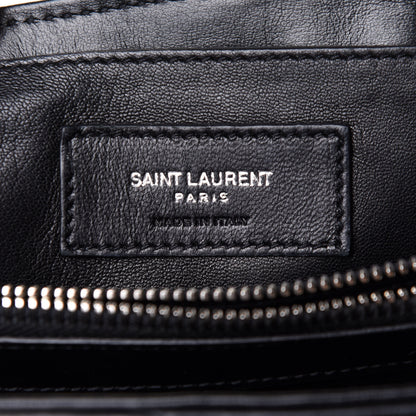Saint Laurent Calfskin Y Quilted Monogram Small Loulou Chain Satchel Black 7 of 13